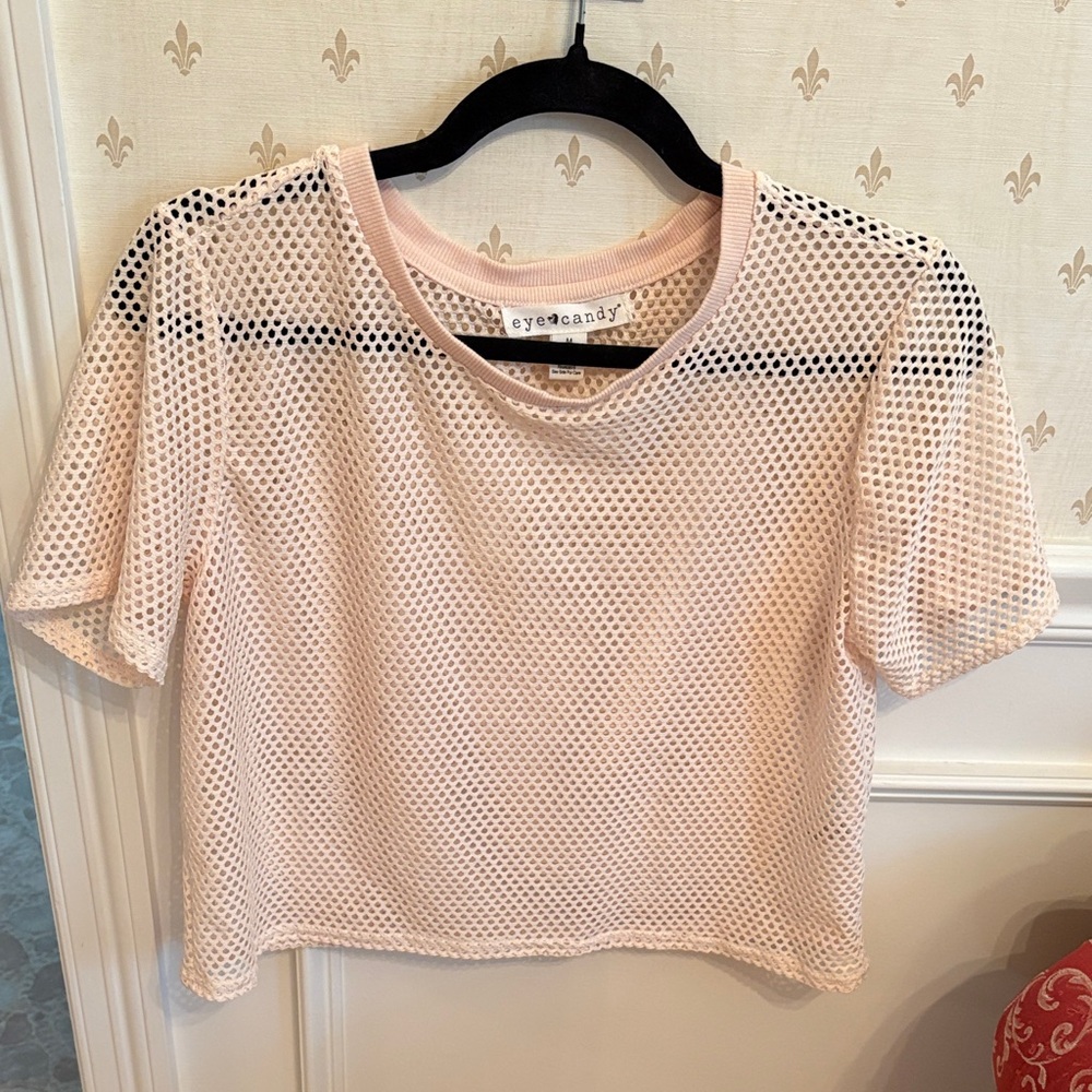 Eye Candy Light tan Mesh Coverup Top